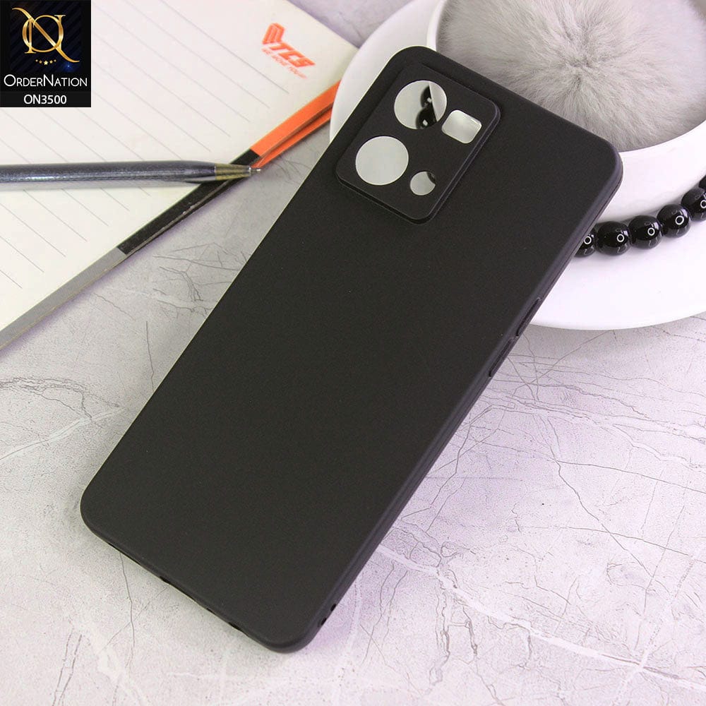 Oppo Reno 7 4G Cover - black - Soft Silicone Candy Color Matte Look Camera Protection Case