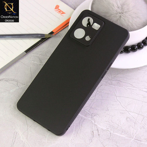 Oppo Reno 7 4G Cover - black - Soft Silicone Candy Color Matte Look Camera Protection Case