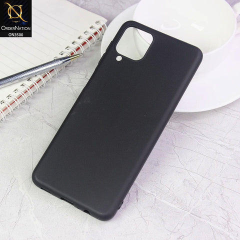 Samsung Galaxy A12 Nacho Cover - Black - Soft Silicone Candy Color Matte Look Camera Protection Case