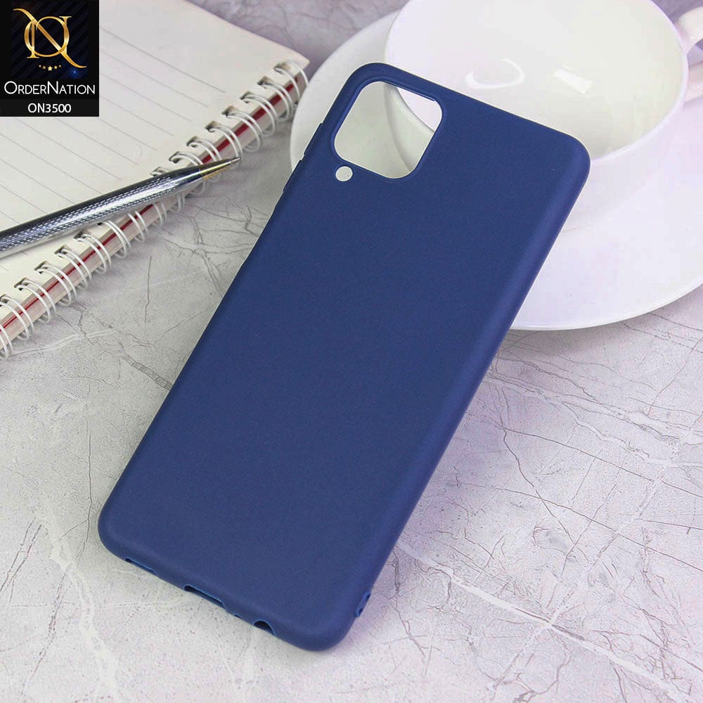 Samsung Galaxy A12 Nacho Cover - Blue - Soft Silicone Candy Color Matte Look Camera Protection Case