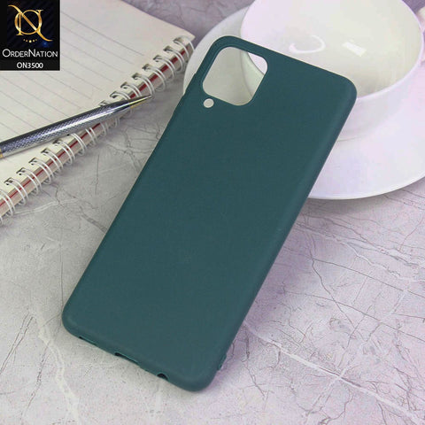Samsung Galaxy A12 Cover - Green - Soft Silicone Candy Color Matte Look Camera Protection Case