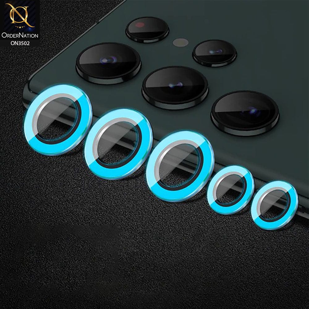 Samsung Galaxy S22 Ultra 5G  Camera Protector - Blue - Fluorescent Color Luminous Tempered camera Protector