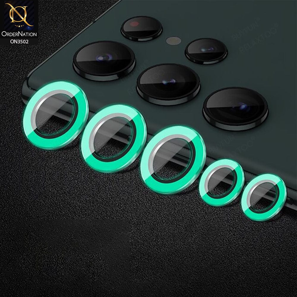 Samsung Galaxy S22 Ultra 5G  Camera Protector - Green - Fluorescent Color Luminous Tempered camera Protector