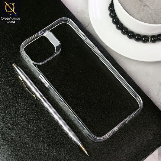 iPhone 14 Cover - Transparent - HQ Pure Collection Shock Pocket Technology Anti Yellow Crystal Clear Soft Case