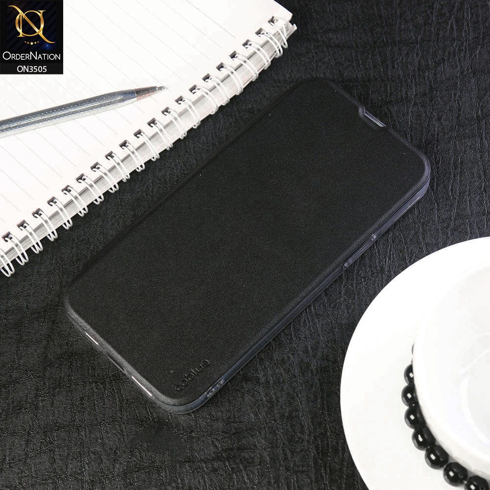 Samsung Galaxy S22 Ultra 5G Cover - Black - Coblue Leather Flip Book Card Holder Soft Silicon Case