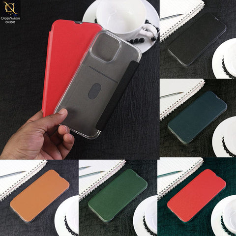 iPhone 12 Pro Max Cover - Black - Coblue Leather Flip Book Card Holder Soft Silicon Case