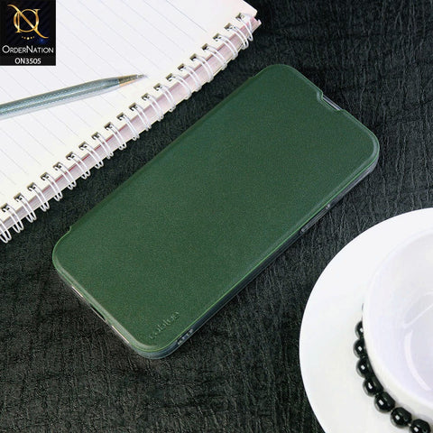 Samsung Galaxy S22 Ultra 5G Cover - Green - Coblue Leather Flip Book Card Holder Soft Silicon Case