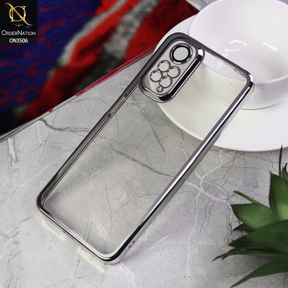 Xiaomi Redmi Note 11 Cover - Silver - Electroplated Shiny Borders Soft Silicone Camera Protection Clear Case