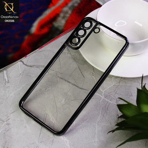 Samsung Galaxy S22 Plus 5G Cover - Black - Electroplated Shiny Borders Soft Silicone Camera Protection Clear Case