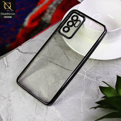 Vivo V23e 5G Cover - Black - Electroplated Shiny Borders Soft Silicone Camera Protection Clear Case