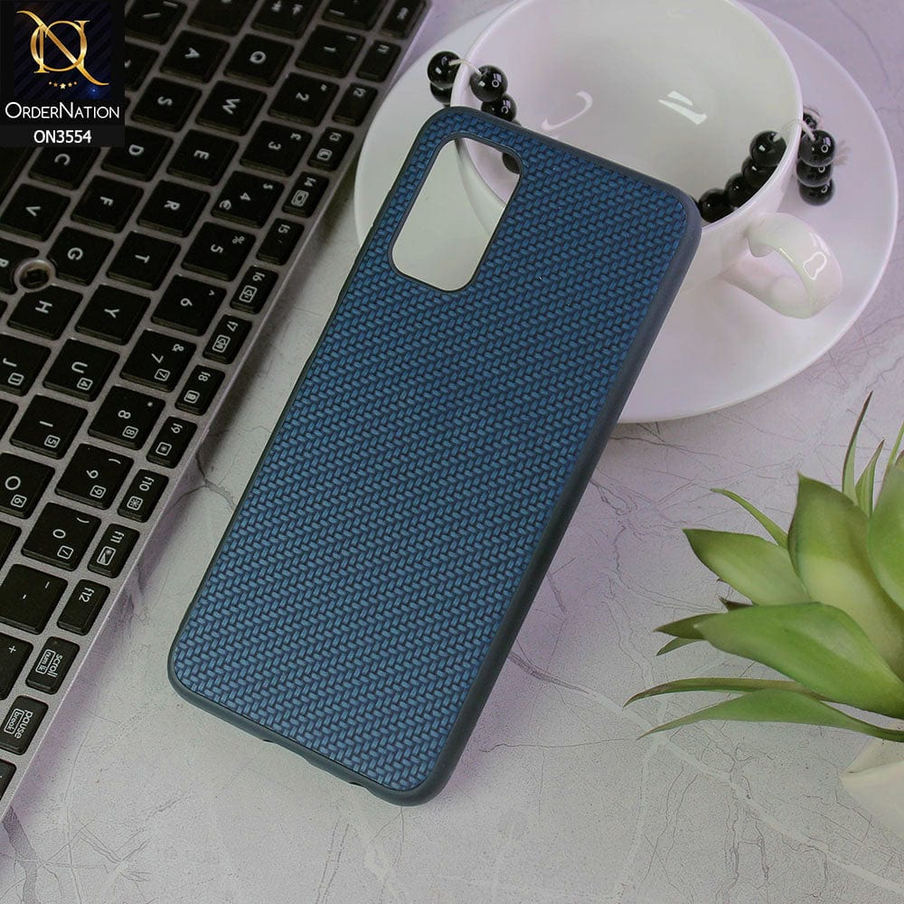 OnePlus 8T Cover - Navy Blue - Carbon Fiber Texture Soft Silicone Case