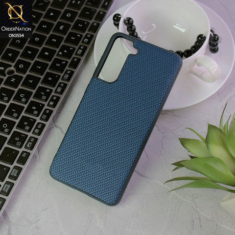 Samsung Galaxy S21 FE 5G Cover - Navy Blue - Carbon Fiber Texture Soft Silicone Case