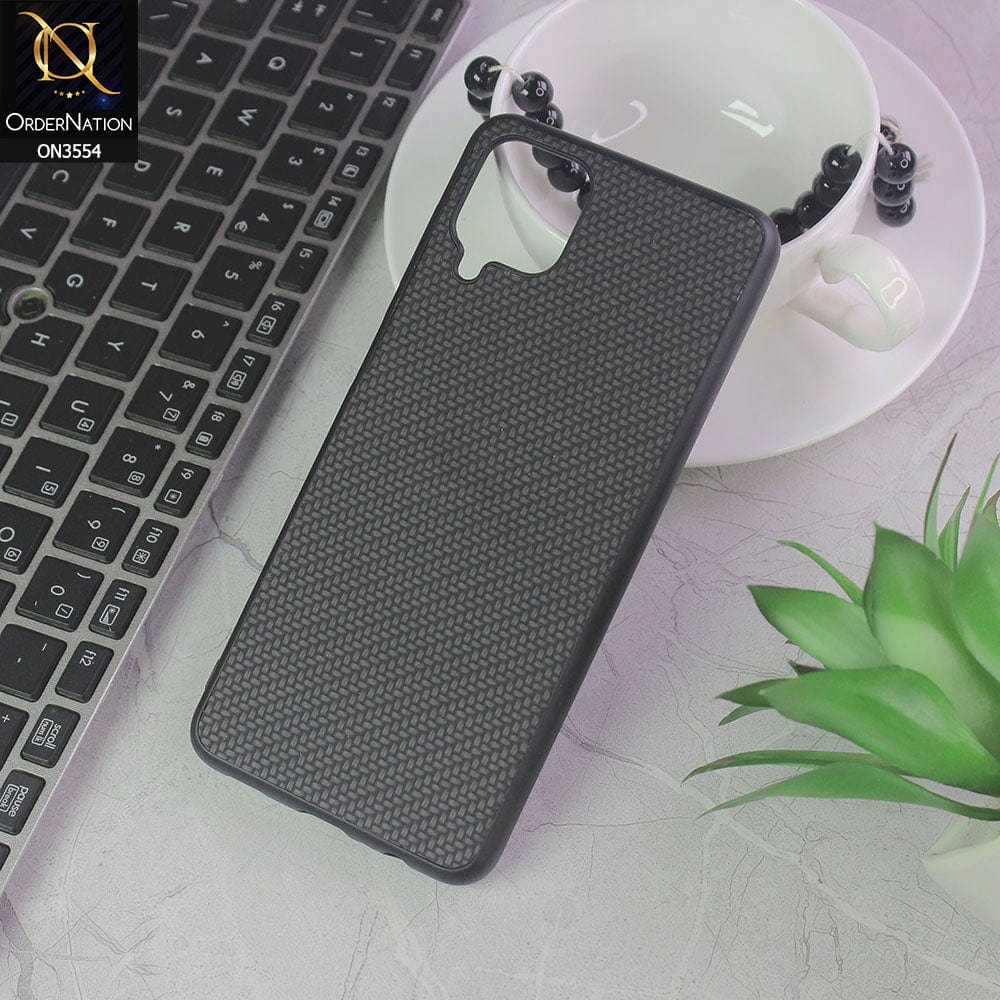 Samsung Galaxy A12 Nacho Cover - Black - Carbon Fiber Texture Soft Silicone Case