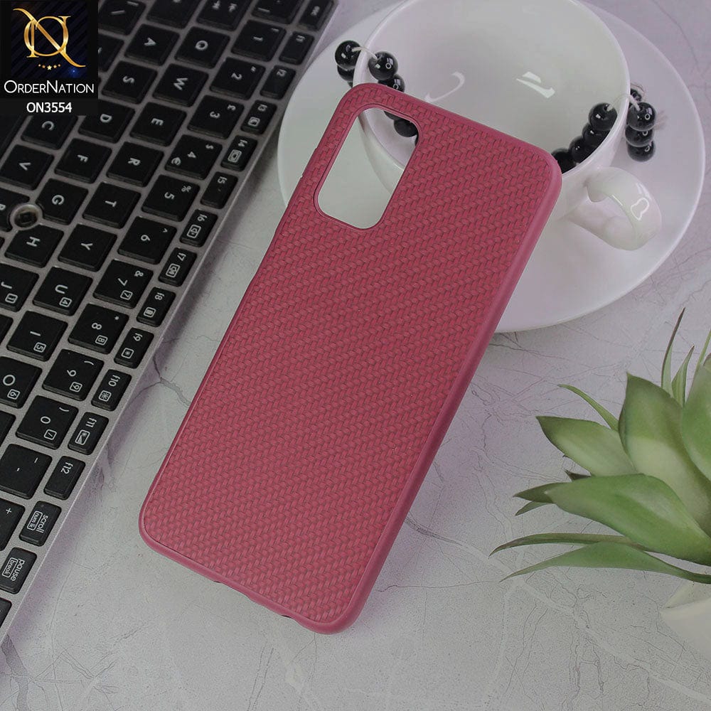 Samsung Galaxy A32 Cover - Burgundy - Carbon Fiber Texture Soft Silicone Case