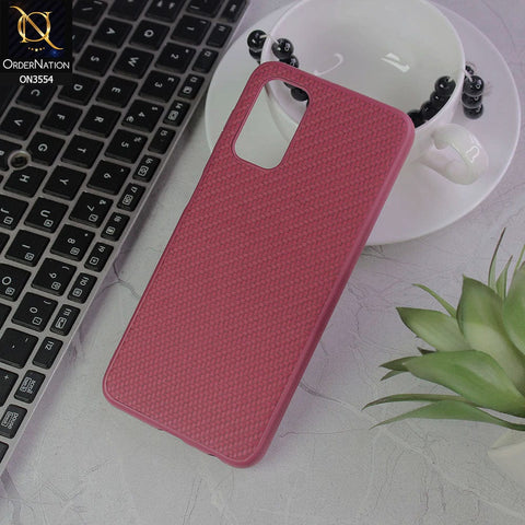 Samsung Galaxy A32 Cover - Burgundy - Carbon Fiber Texture Soft Silicone Case
