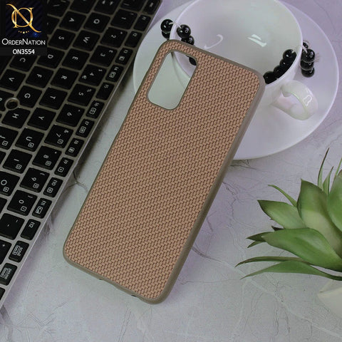 Samsung Galaxy A32 Cover - Light Brown - Carbon Fiber Texture Soft Silicone Case