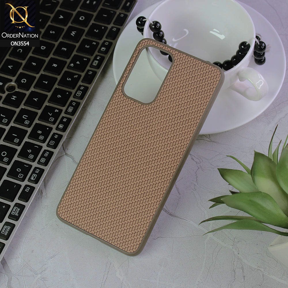 Samsung Galaxy A33 5G Cover - Light Brown - Carbon Fiber Texture Soft Silicone Case