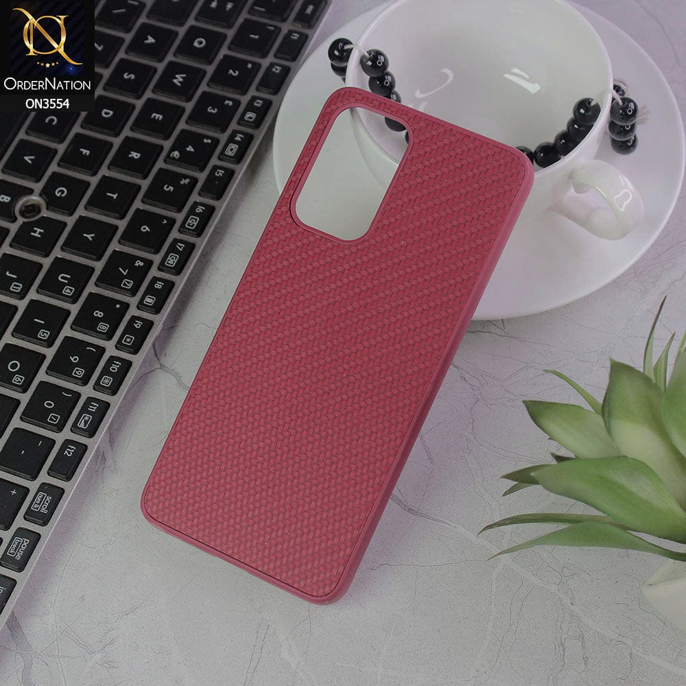 Samsung Galaxy A73 5G Cover - Burgundy - Carbon Fiber Texture Soft Silicone Case