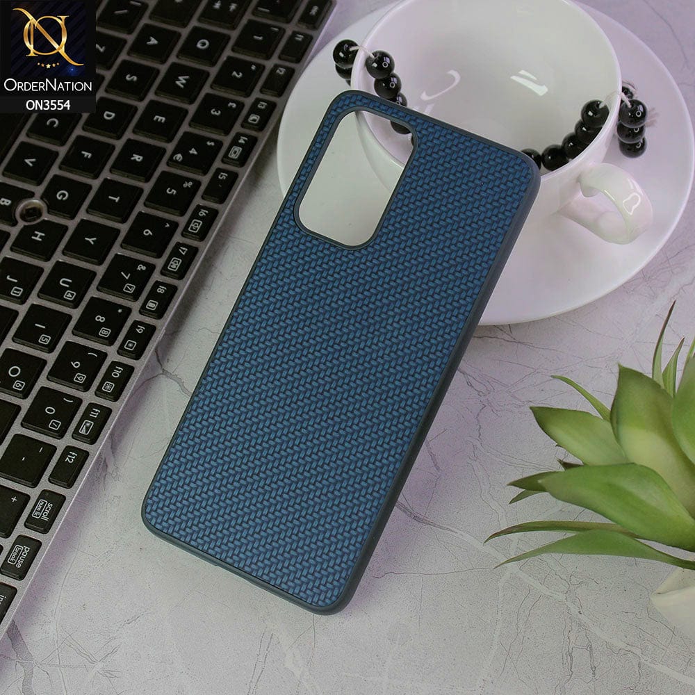 Samsung Galaxy A73 5G Cover - Navy Blue - Carbon Fiber Texture Soft Silicone Case