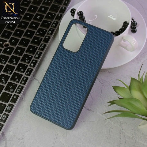 Samsung Galaxy A73 5G Cover - Navy Blue - Carbon Fiber Texture Soft Silicone Case