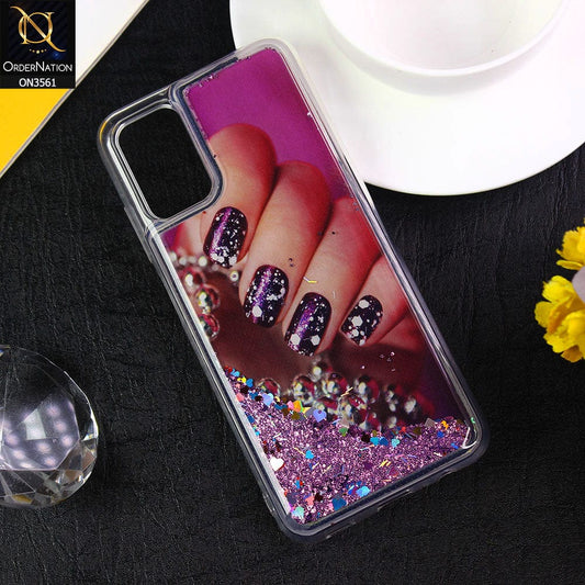 Samsung Galaxy M02s Cover  - Design10 - Soft Silicone Bling Sparkle Moving  Liquid Glitter Case