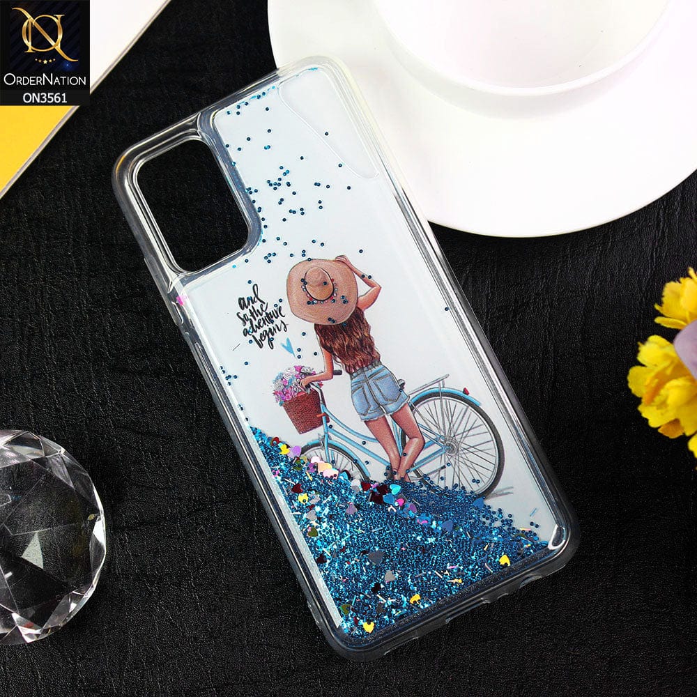 Samsung Galaxy A03s Cover  - Design11 - Soft Silicone Bling Sparkle Moving  Liquid Glitter Case