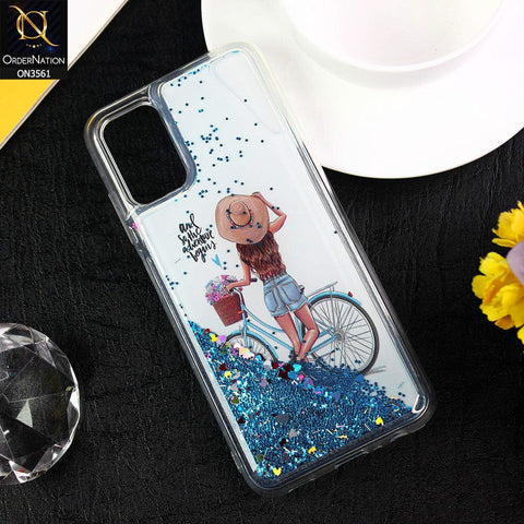Samsung Galaxy A03s Cover  - Design11 - Soft Silicone Bling Sparkle Moving  Liquid Glitter Case