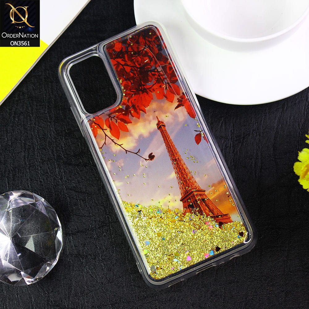 Samsung Galaxy A02s Cover  - Design5 - Soft Silicone Bling Sparkle Moving  Liquid Glitter Case