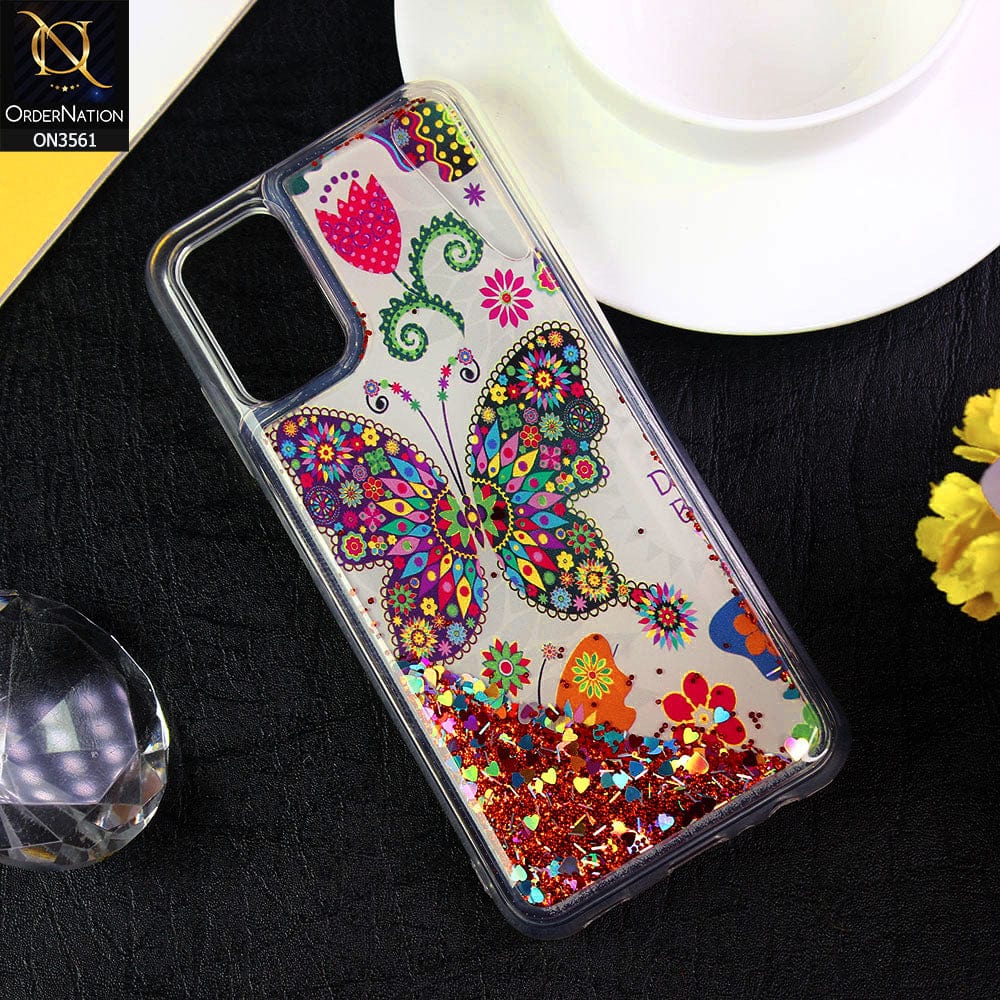 Samsung Galaxy A03s Cover  - Design6 - Soft Silicone Bling Sparkle Moving  Liquid Glitter Case