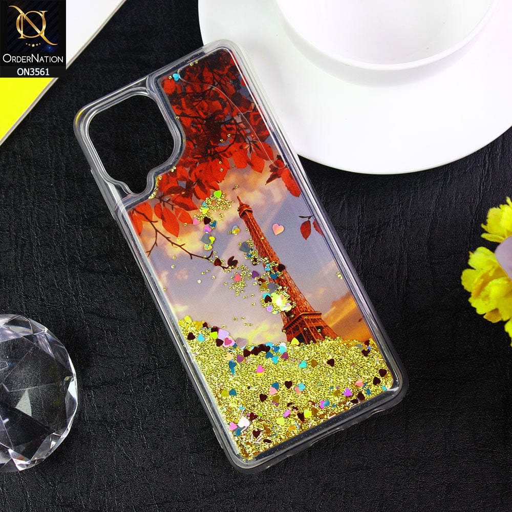 Samsung Galaxy M32 Cover  - Design5 - Soft Silicone Bling Sparkle Moving  Liquid Glitter Case