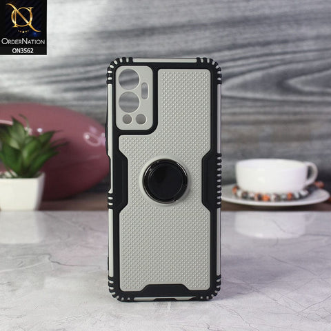 Infinix Hot 12 Cover - Black - Shockproff Dotted Hybrid Soft Case with Ring Holder