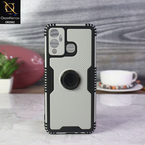 Infinix Hot 12 Play Cover - Black - Shockproff Dotted Hybrid Soft Case with Ring Holder