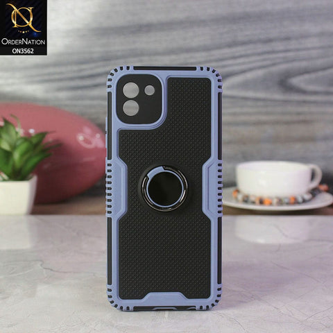 Samsung Galaxy A03 Cover - Cyan - Shockproff Dotted Hybrid Soft Case with Ring Holder