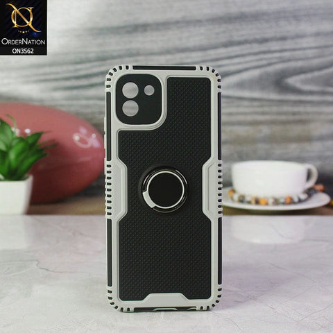 Samsung Galaxy A03 Cover - Light gray - Shockproff Dotted Hybrid Soft Case with Ring Holder