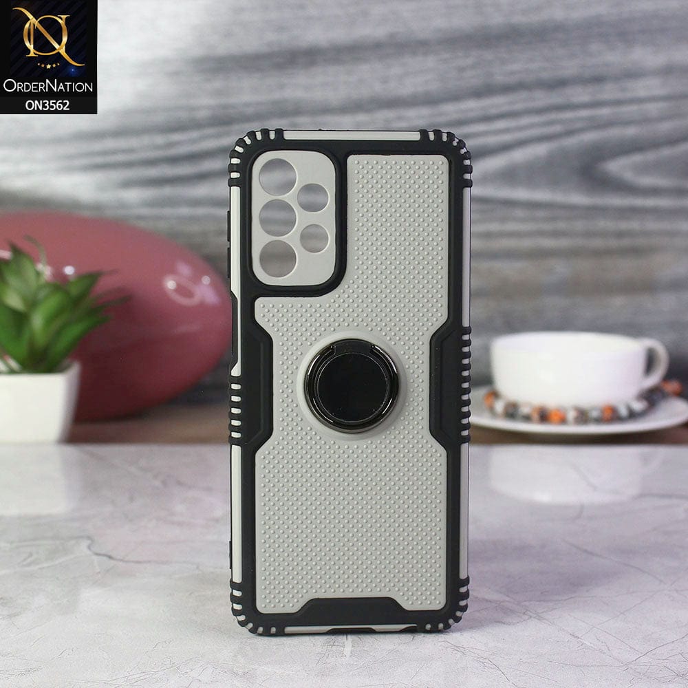 Samsung Galaxy A33 5G Cover - Black - Shockproff Dotted Hybrid Soft Case with Ring Holder
