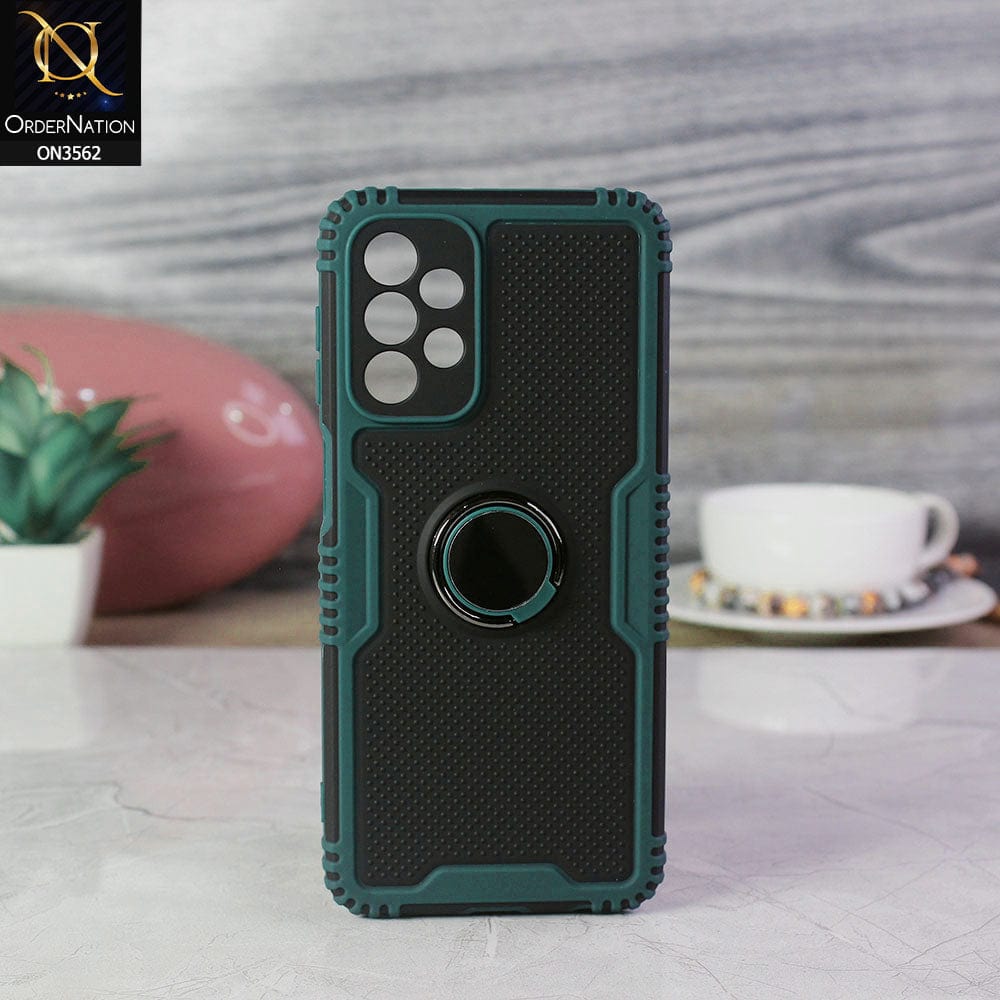 Samsung Galaxy A33 5G Cover - Green - Shockproff Dotted Hybrid Soft Case with Ring Holder