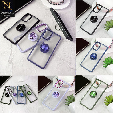 Samsung Galaxy A32 Cover - Green - Shiny Electroplated Camera Ring Back Shell Soft Borders Case With Ring Holder Stand