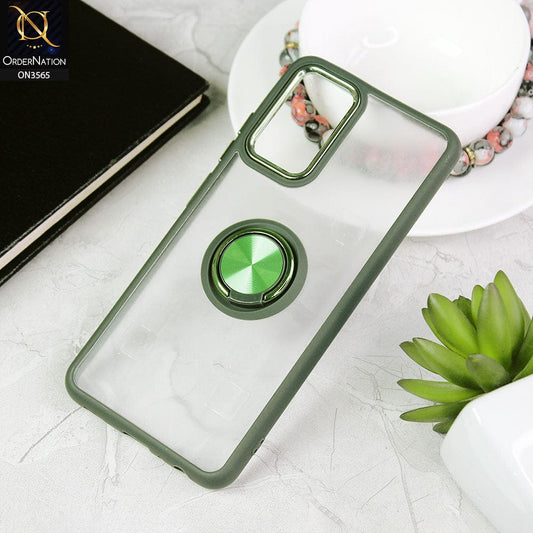 Samsung Galaxy A53 5G Cover - Green - Shiny Electroplated Camera Ring Back Shell Soft Borders Case With Ring Holder Stand