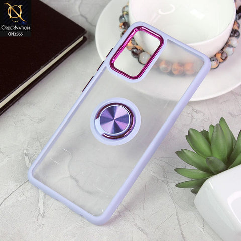 Samsung Galaxy A53 5G Cover - Purple - Shiny Electroplated Camera Ring Back Shell Soft Borders Case With Ring Holder Stand