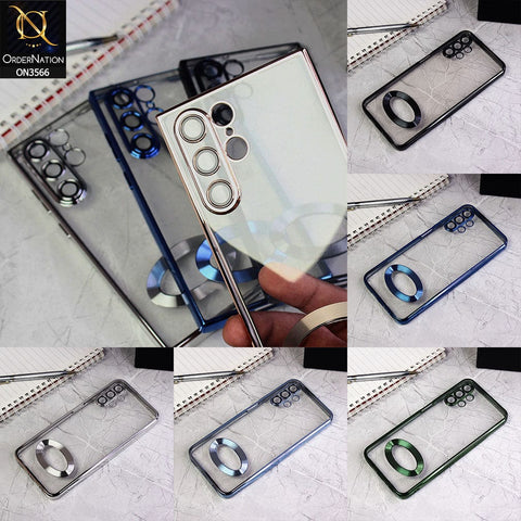 Vivo Y21a Cover  - Silver - Electroplating Borders Logo Hole Camera Lens Protection Soft Silicone Case