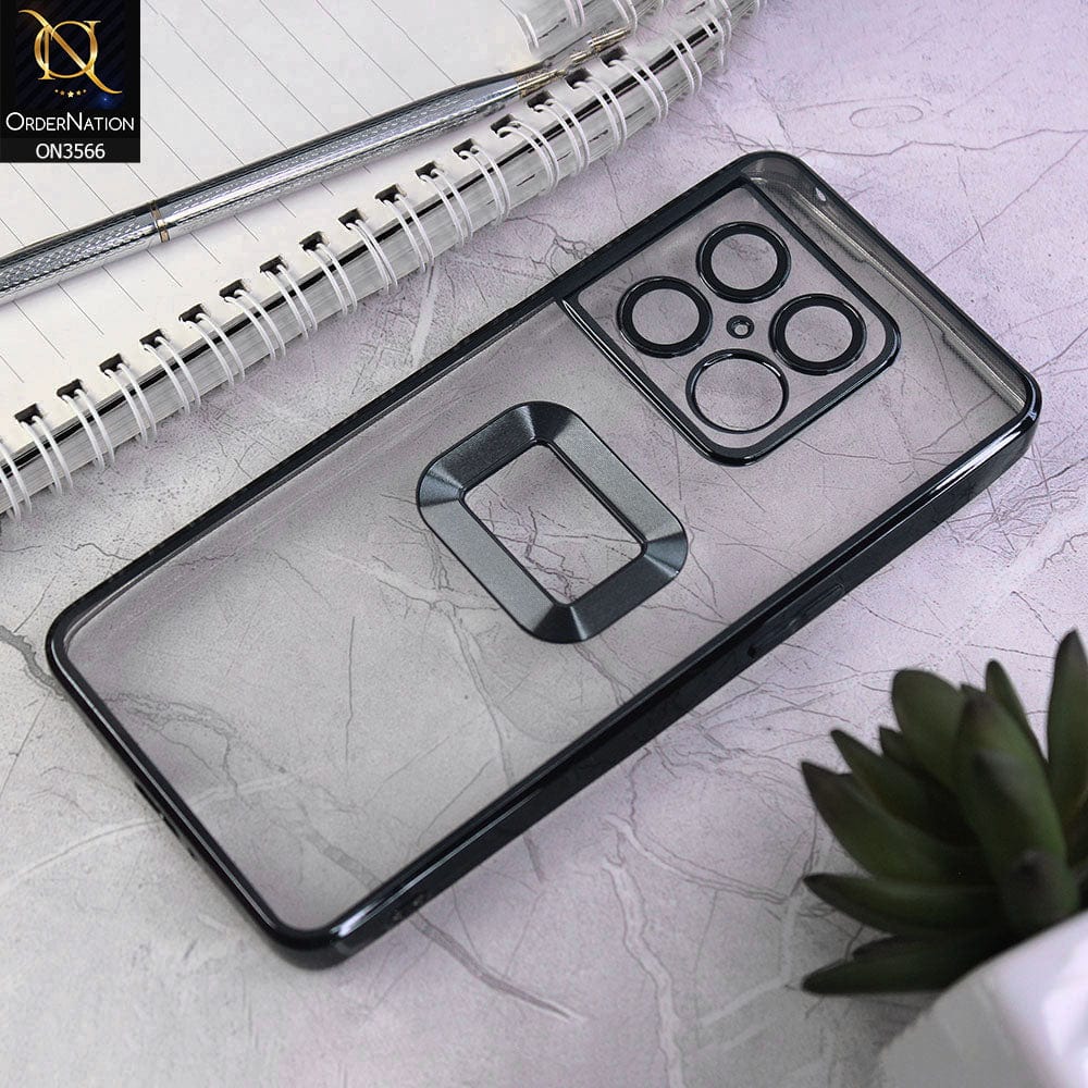 OnePlus 10 Pro Cover - Black - Electroplating Borders Logo Hole Camera Lens Protection Soft Silicone Case