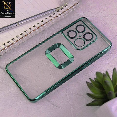 OnePlus 10 Pro Cover - Green - Electroplating Borders Logo Hole Camera Lens Protection Soft Silicone Case