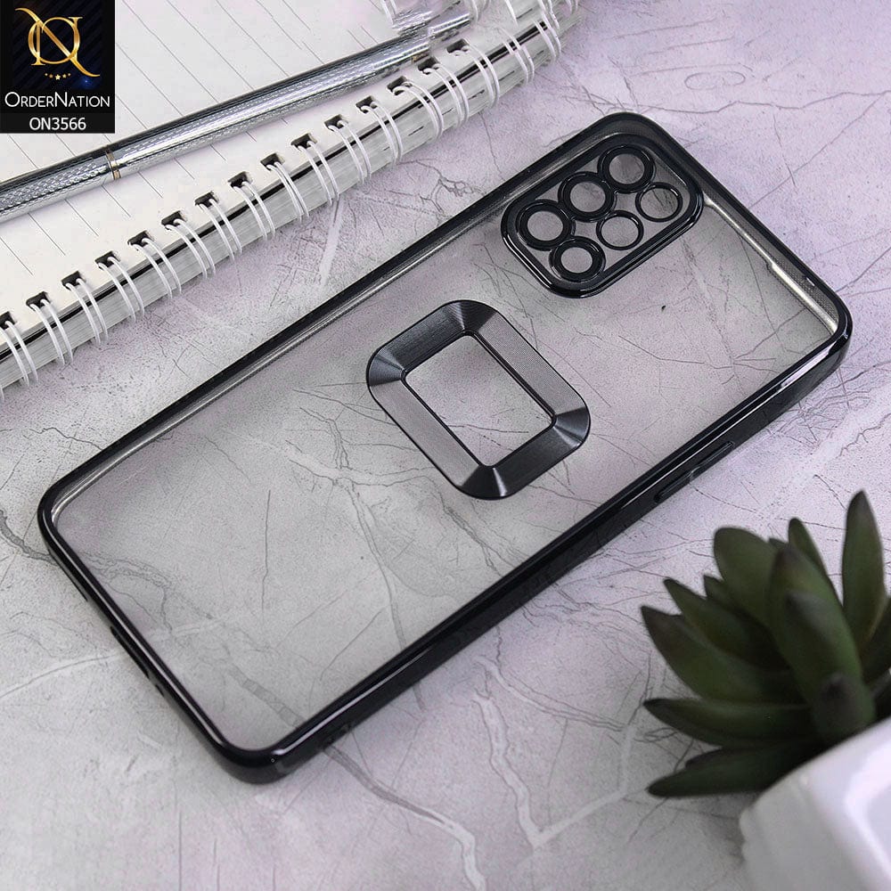OnePlus 9R Cover - Black - Electroplating Borders Logo Hole Camera Lens Protection Soft Silicone Case