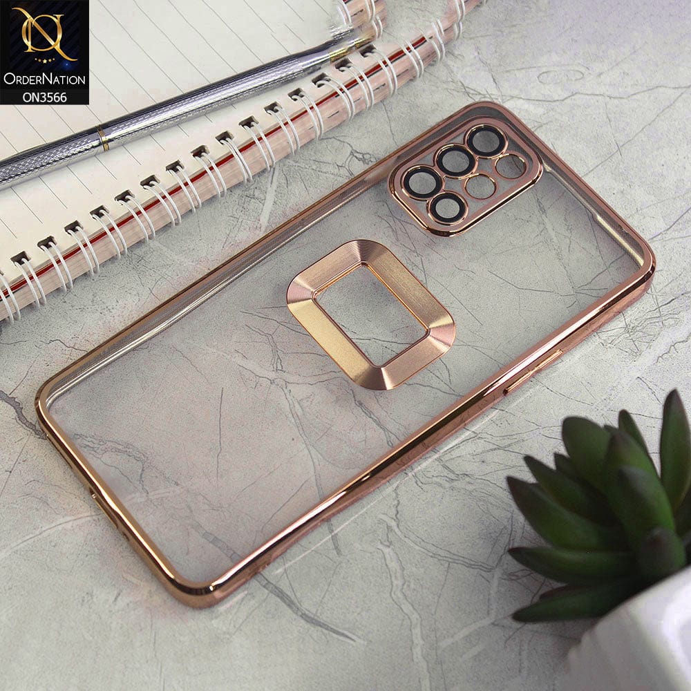 OnePlus 9R Cover - Golden - Electroplating Borders Logo Hole Camera Lens Protection Soft Silicone Case