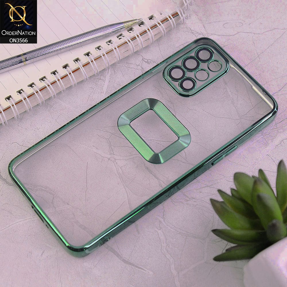OnePlus 9R Cover - Green - Electroplating Borders Logo Hole Camera Lens Protection Soft Silicone Case