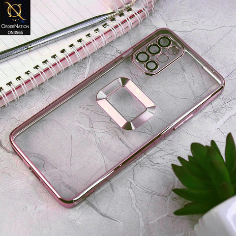 OnePlus 9R Cover - Rose Gold - Electroplating Borders Logo Hole Camera Lens Protection Soft Silicone Case