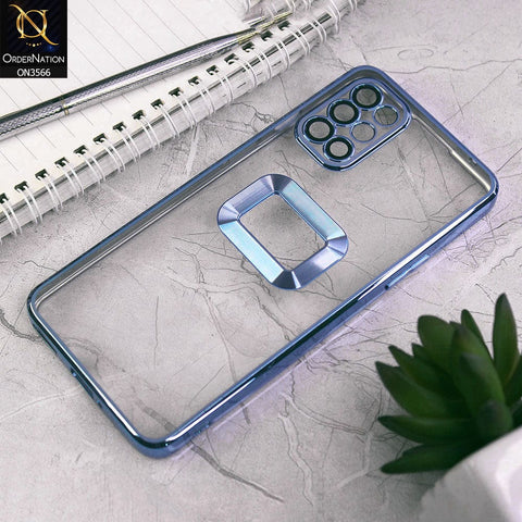 OnePlus 9R Cover - Sierra Blue - Electroplating Borders Logo Hole Camera Lens Protection Soft Silicone Case
