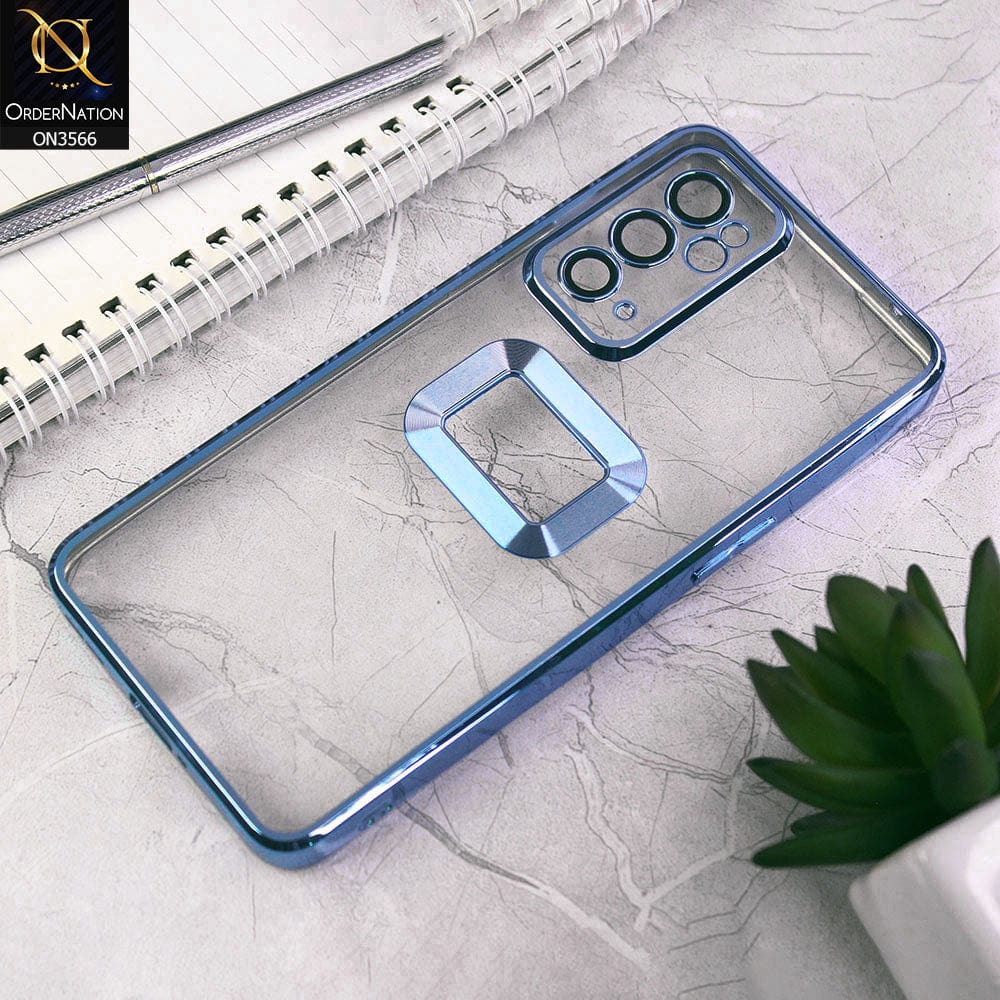 OnePlus 9RT 5G Cover - Sierra Blue - Electroplating Borders Logo Hole Camera Lens Protection Soft Silicone Case