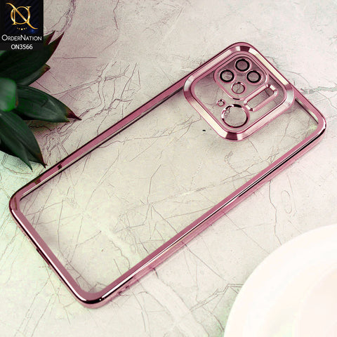 Xiaomi Redmi 10C Cover  - Rose Gold - Electroplating Borders Logo Hole Camera Lens Protection Soft Silicone Case