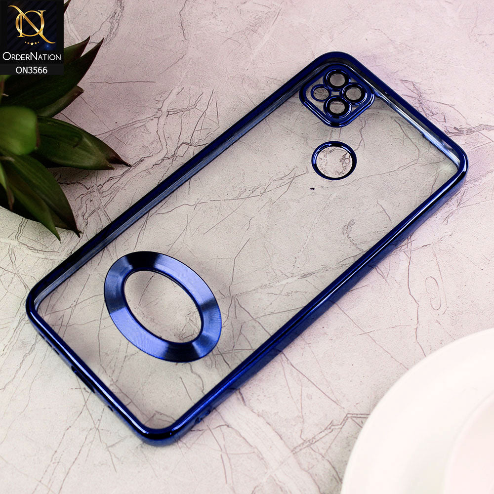 Xiaomi Redmi 10A Cover  - Blue - Electroplating Borders Logo Hole Camera Lens Protection Soft Silicone Case